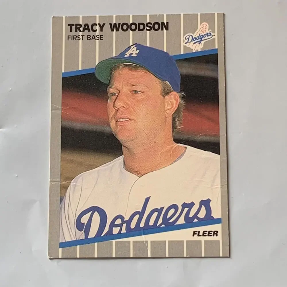 1989 Fleer #77 Tracy Woodson Los‎ Angeles Dodgers Baseball Card MLB Vintage
